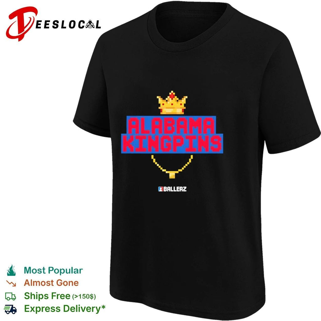 Alabama Kingpins Ballerz Pixel Art Crown T-shirt