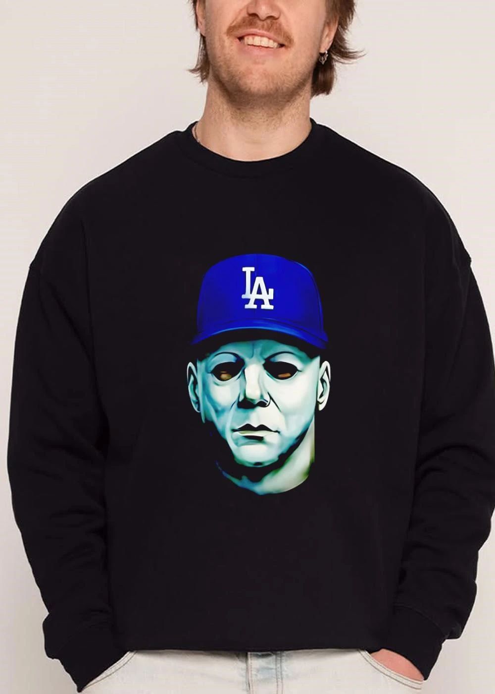 Los Angeles Dodgers MLB Michael Myers Mask Blue Cap Portrait shirt