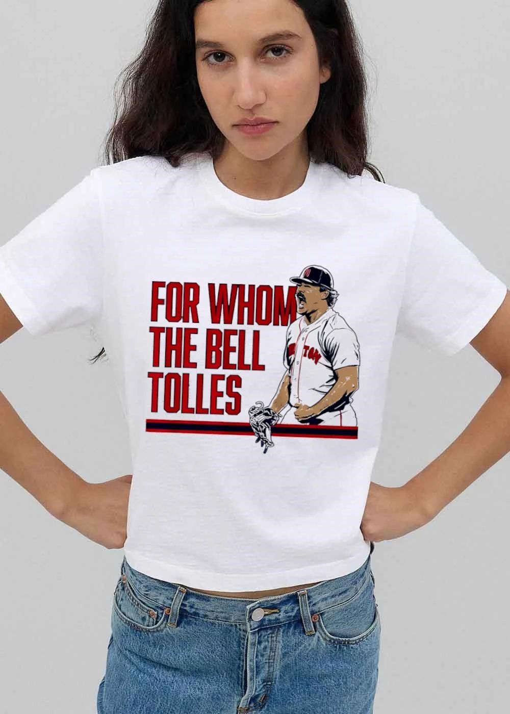 For Whom The Bell Tolles Cheering Pitcher Mustache Baseball Glove Illustration shirt