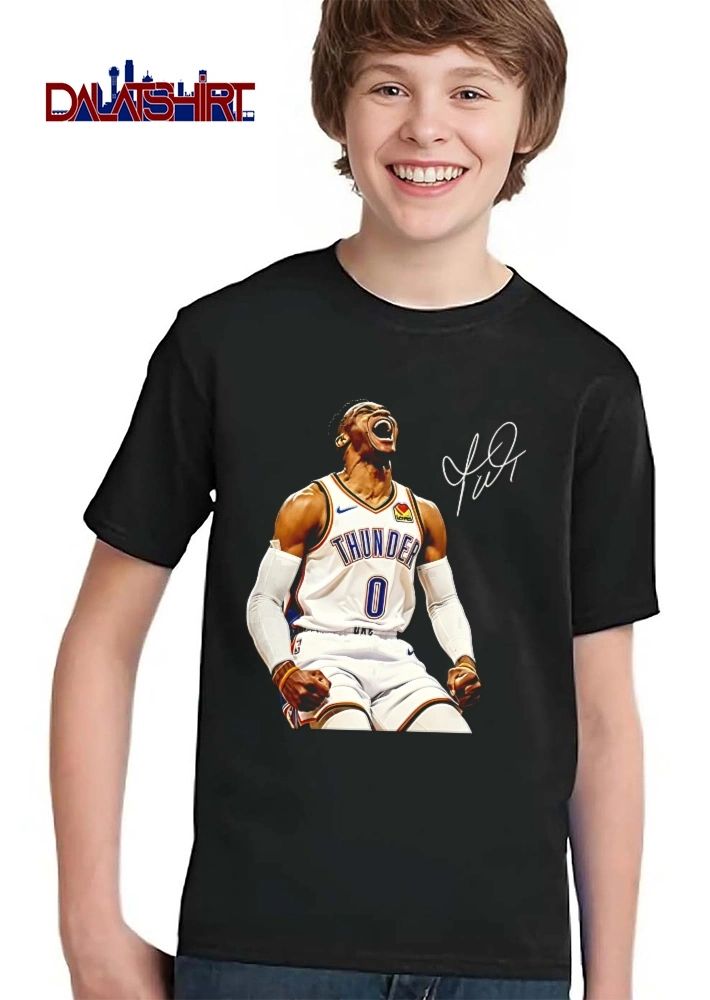Thunder 0 Russell Westbrook Screaming Signature Shirt