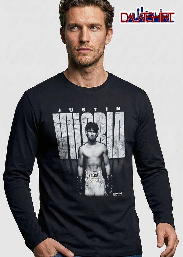 Zuffa Boxing Justin Viloria Shirtless Fighter Gloves Shorts Black White Graphic shirt