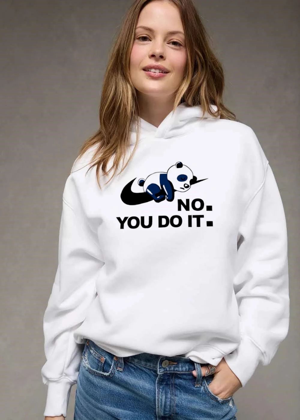No You Do It Cartoon Sleeping Panda On Swoosh Logo shirt
