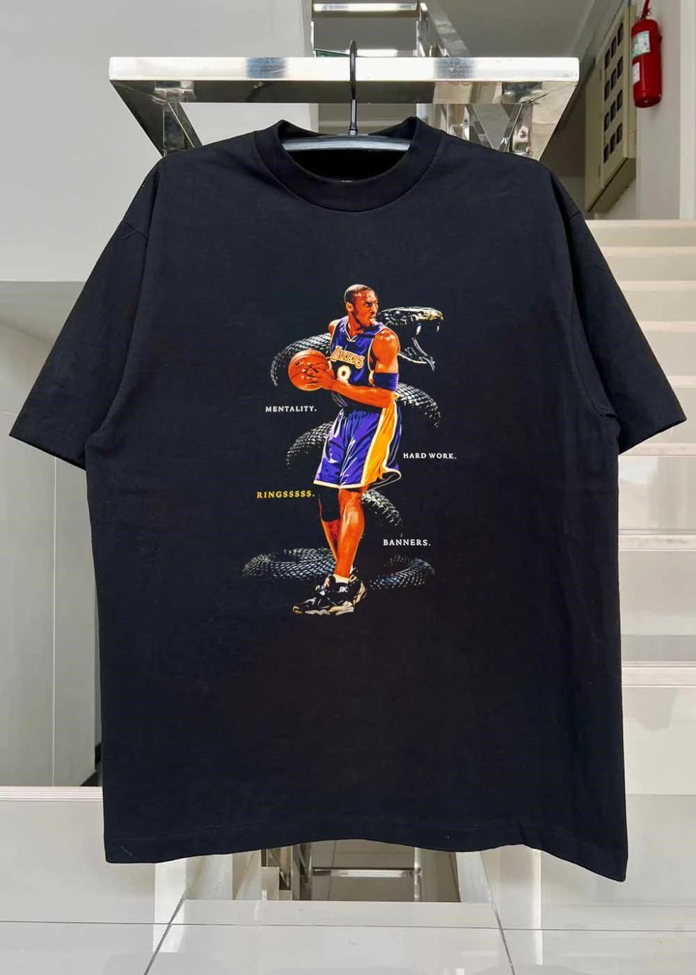 Kobe Bryant Mentality Hard Work Ringssss Banners Los Angeles Lakers T-Shirt