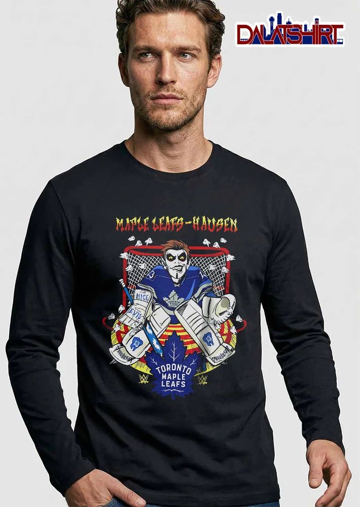 Toronto Maple Leafs NHL Hausen Very Nice Evil Danhausen Cartoon Hockey Goalie Net Flying Teeth shirt