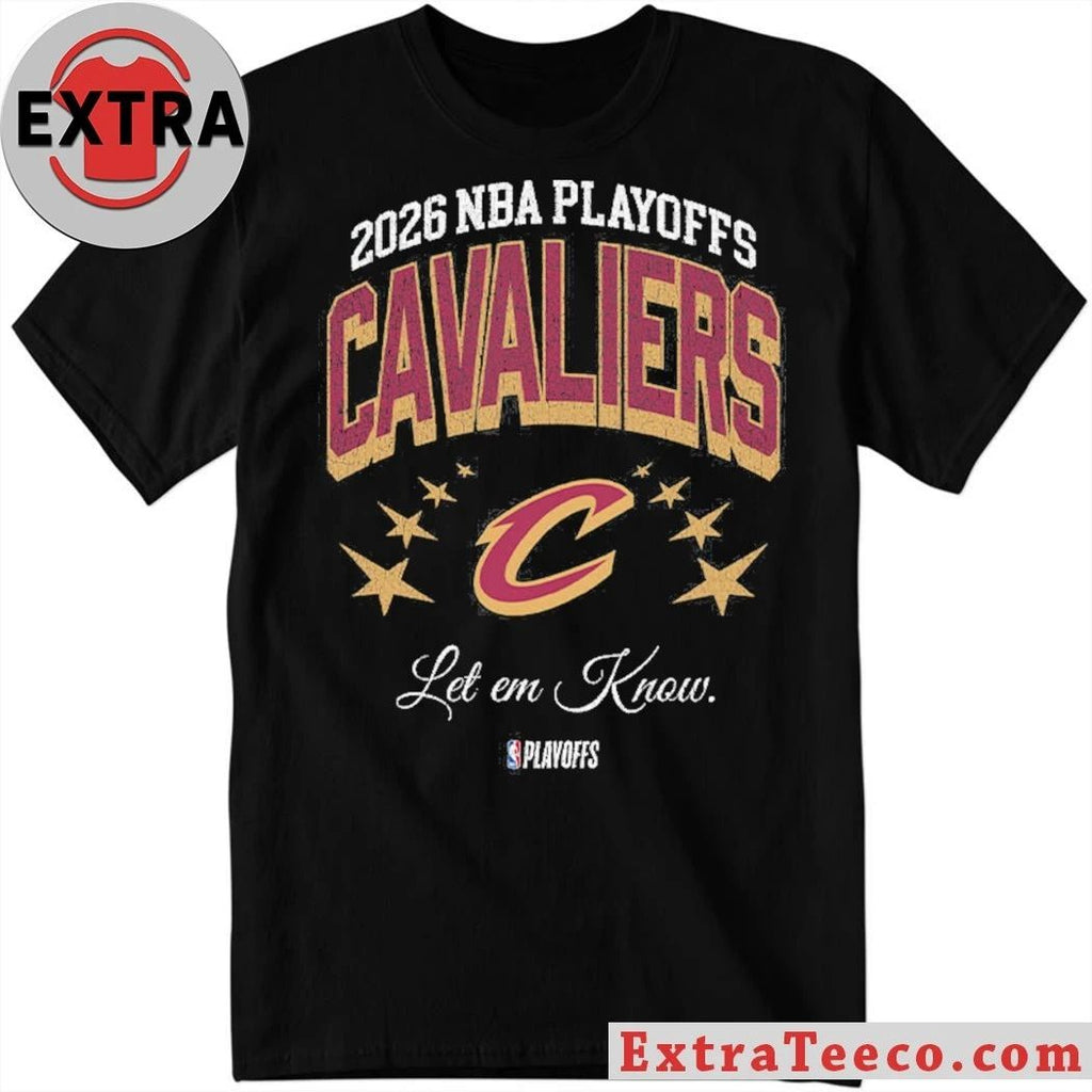 Stadium Essentials Black CAVS NBA Let Em Know Playoffs 2026 Logo T-Shirt