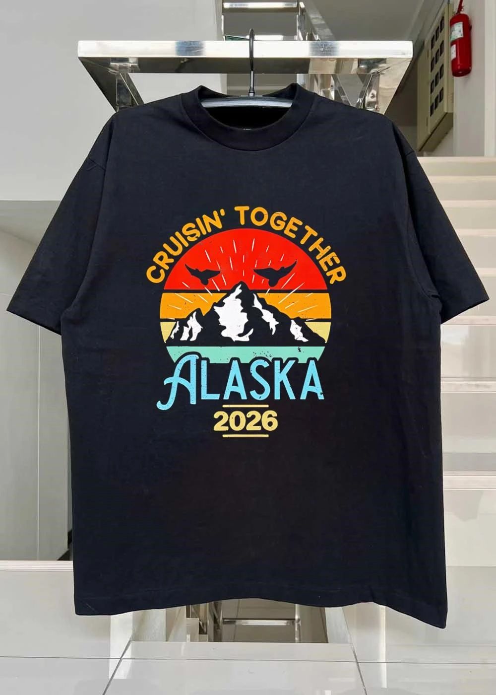 Cruisin Together Alaska 2026 Retro Mountain Travel T-Shirt