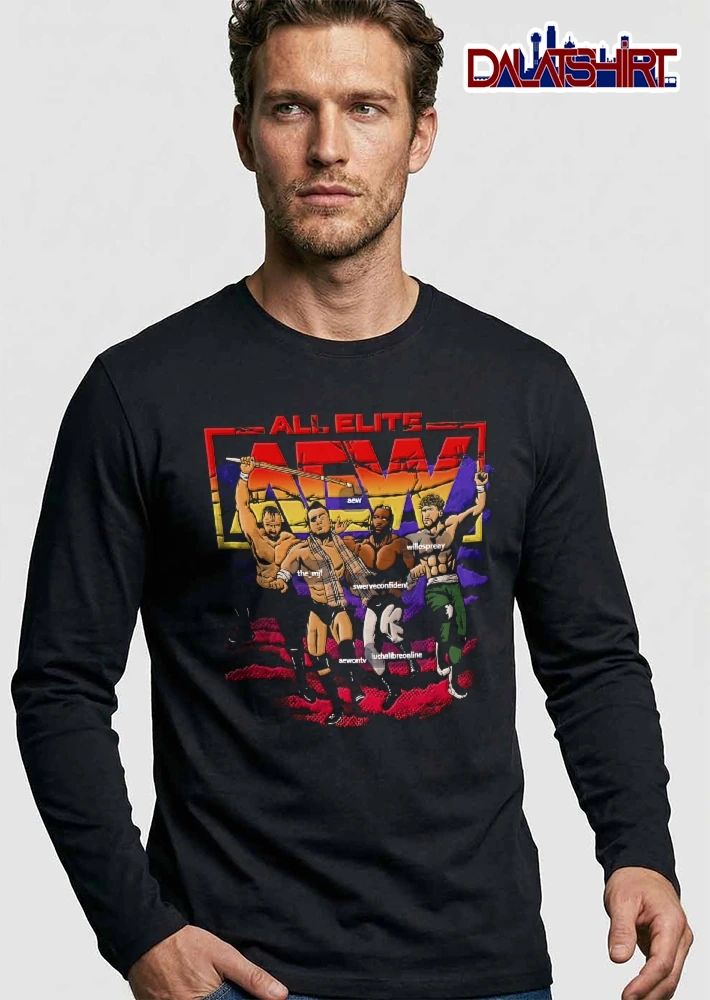 AEW All Elite Wrestling Jon Moxley MJF Swerve Strickland Will Ospreay Cartoon Wrestlers Group shirt