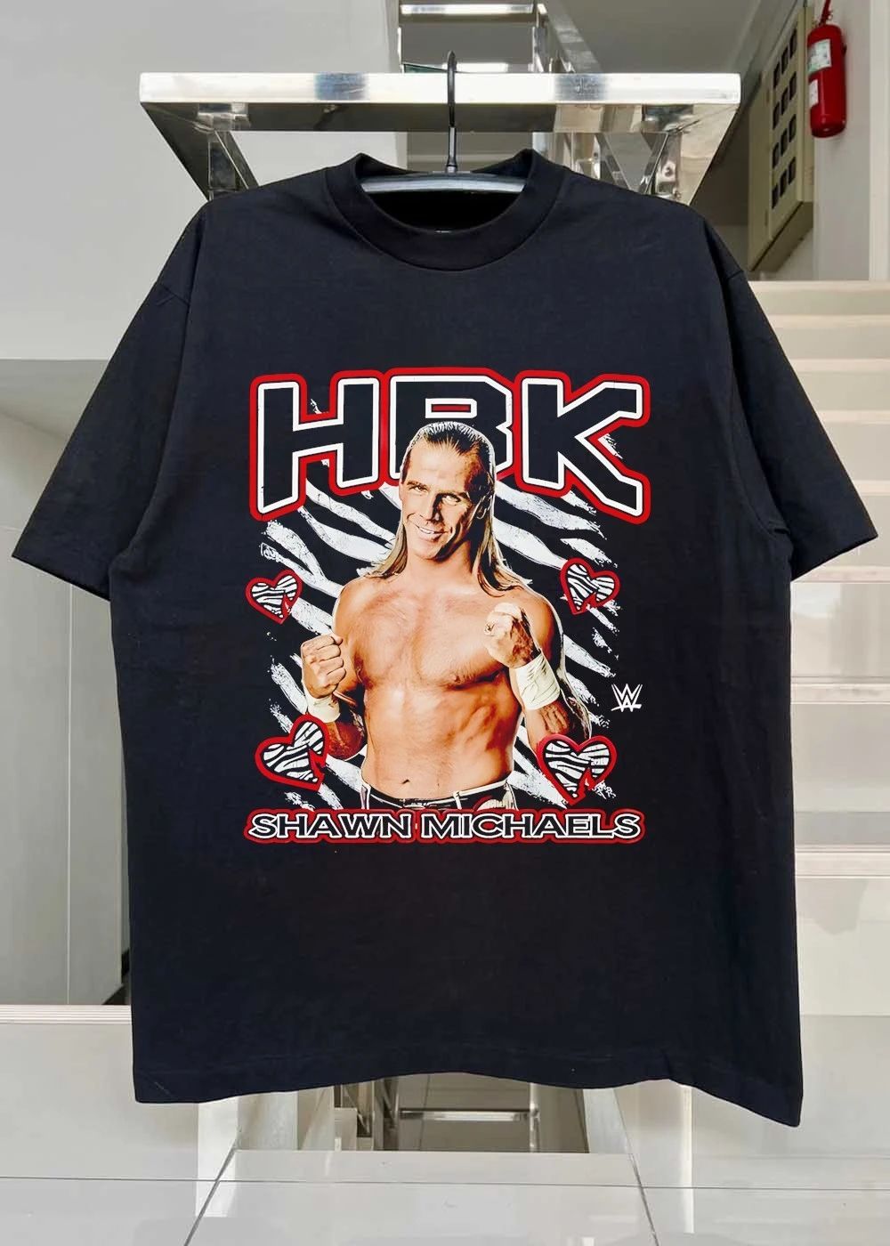 HBK Shawn Michaels Zebra Heart Print T-Shirt