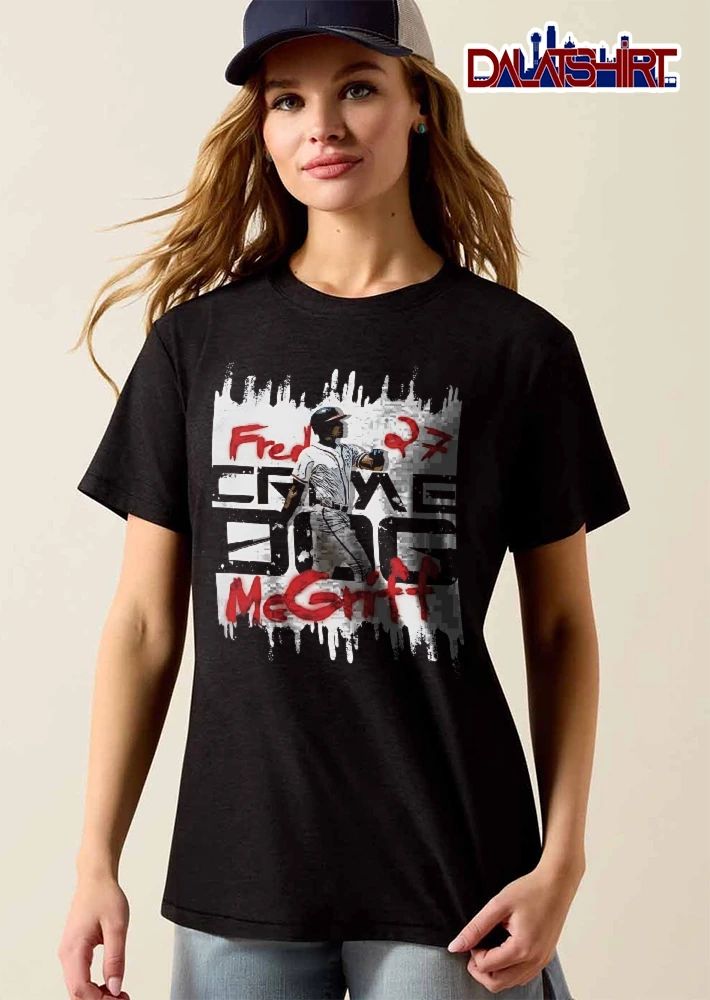 Crime Dog 27 Fred Mcgriff Baseball Player Silhouette Paint Drips shirt