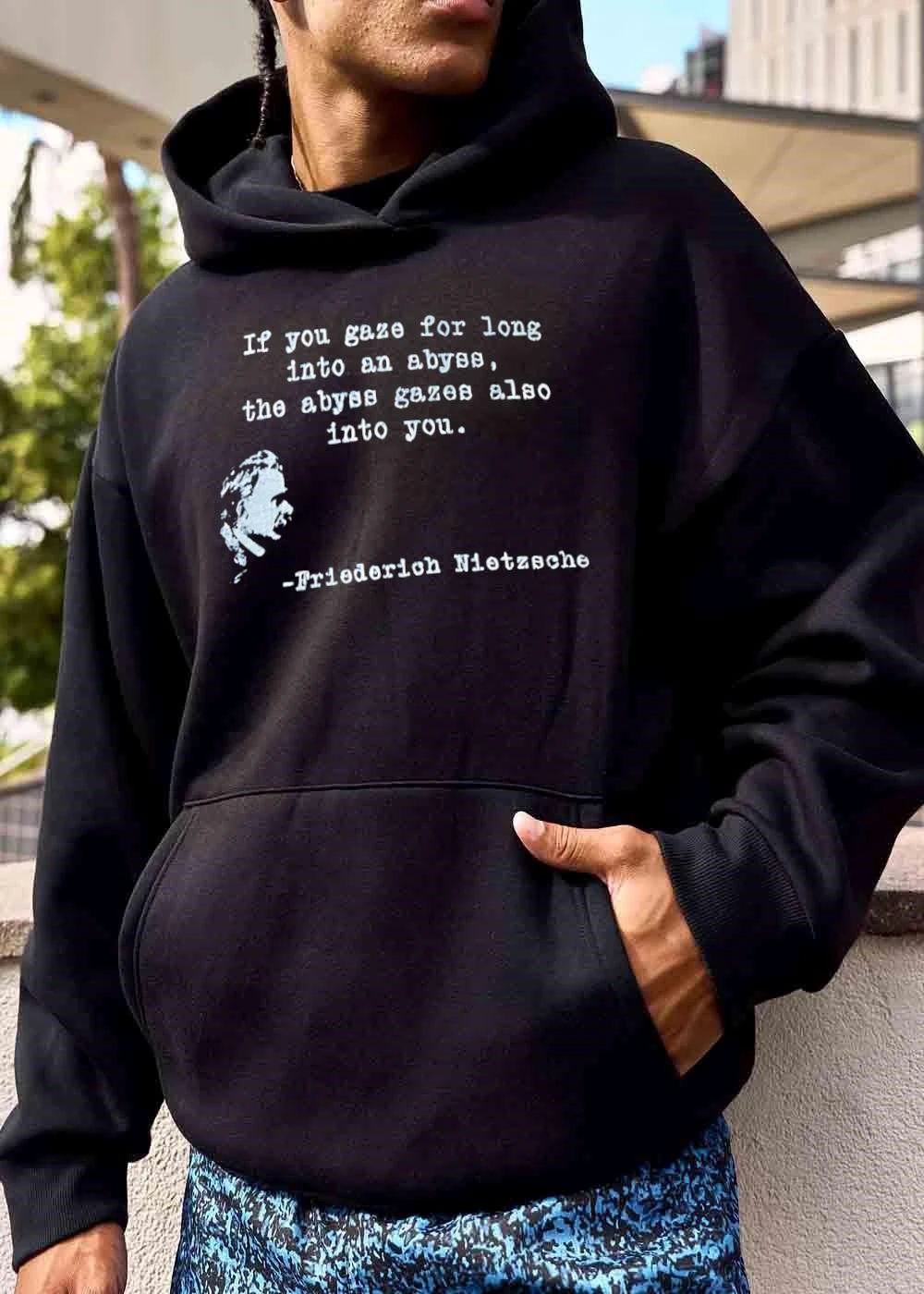 If You Gaze For Long Into An Abyss The Gazes Also Friedrich Nietzsche shirt