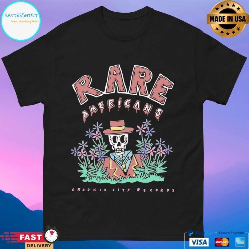Rare Americans Crooked City Records Skeleton T-shirts