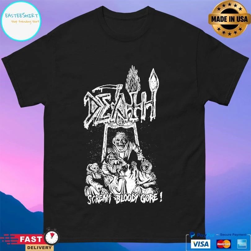 Death Scream Bloody Gore Line Art T-shirts