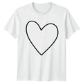 Simple Hand Drawn Heart Outline Aesthetic T-Shirt Minimalist Love Relationships