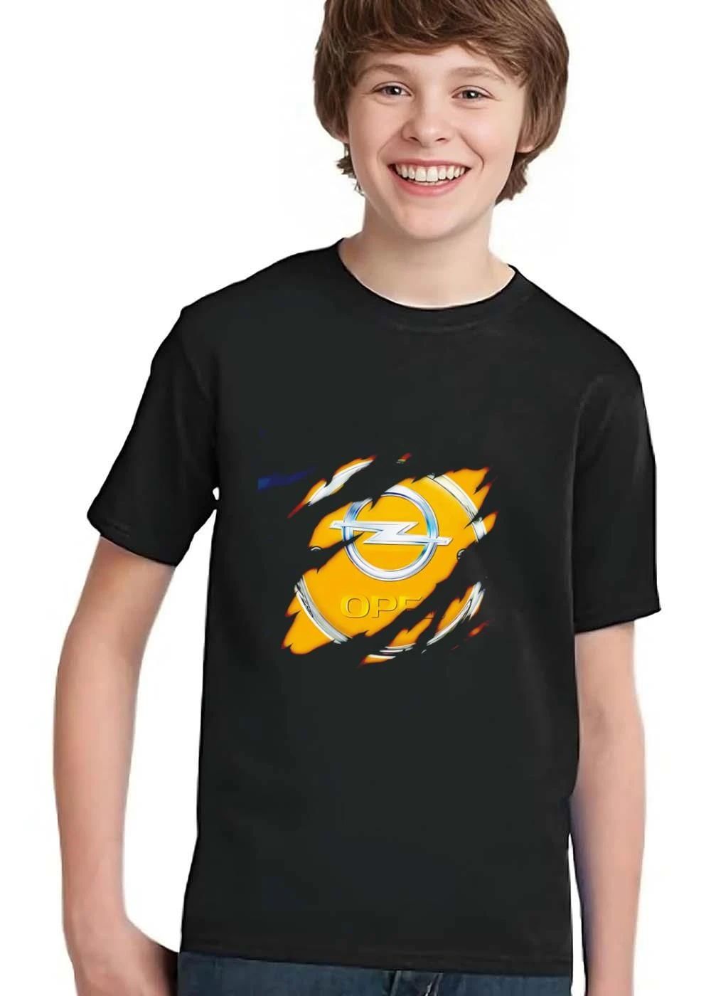 Opel Metallic Logo Silver Lightning Bolt Ripped Torn Surface Yellow Background shirt