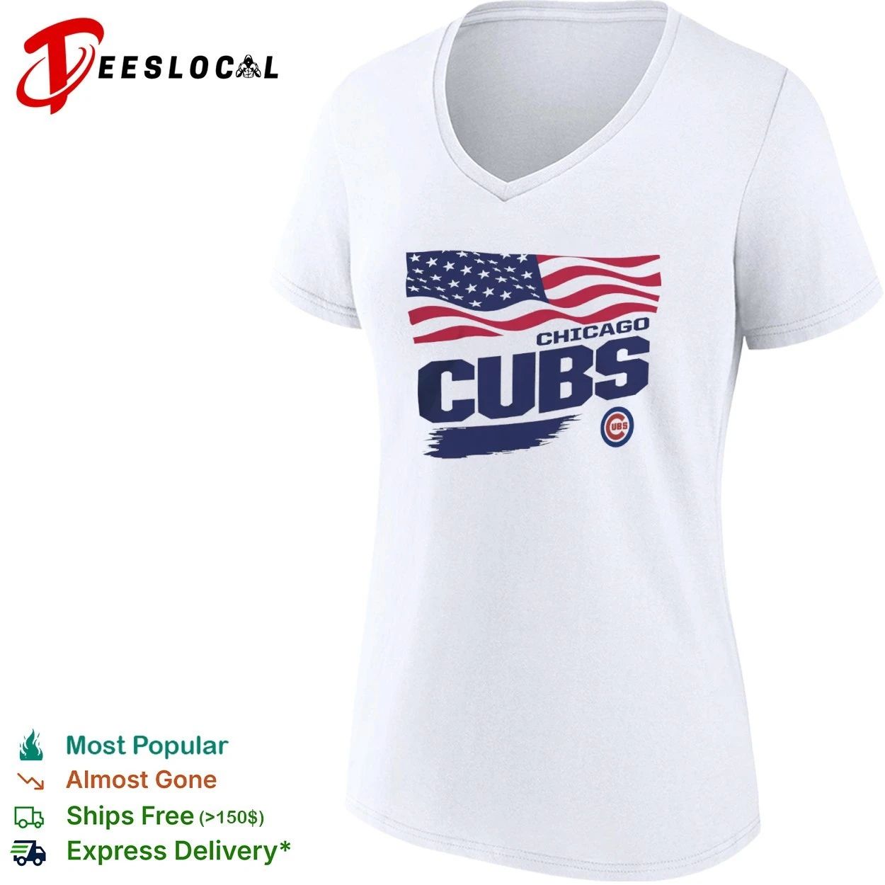Chicago Cubs Waving Flag Chicago Cubs Starter T-shirt