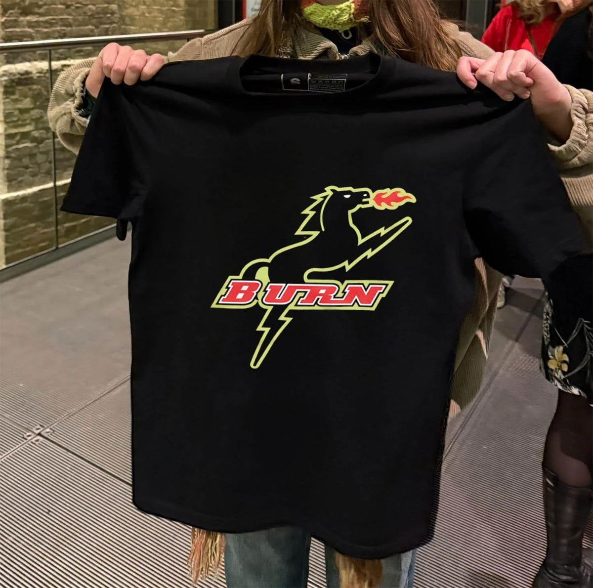 Awesome Fire-Breathing Horse Logo Burn Team shirt