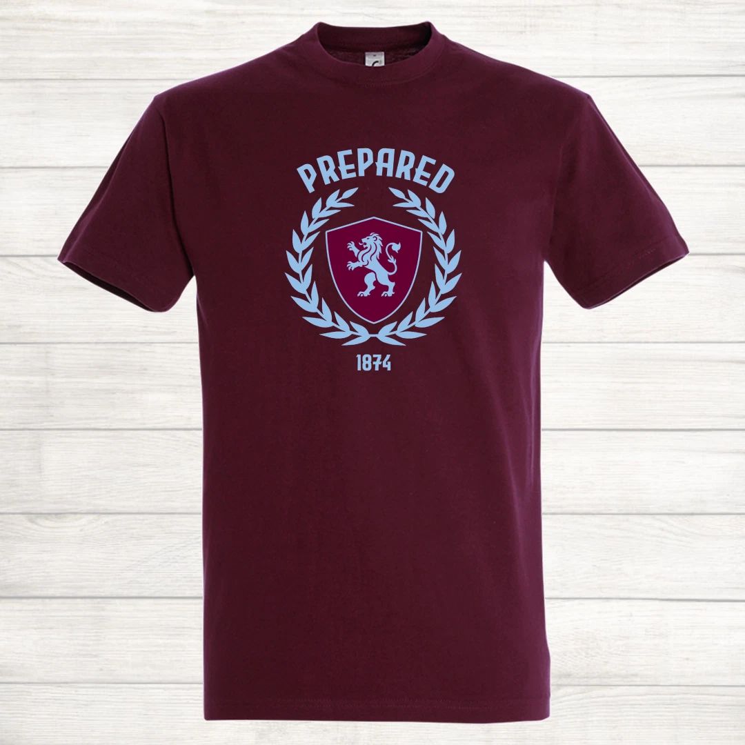 Aston Villa Prepared AVFC Claret and Blue AVFC Football Top Trainer T Shirt