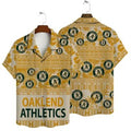 Oakland Athletics Golden Tribal Pattern Hawaiian Shirt