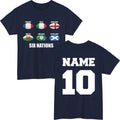 Custom Six Nations Rugby T-Shirt England Ireland Wales France Scotland Italy Top