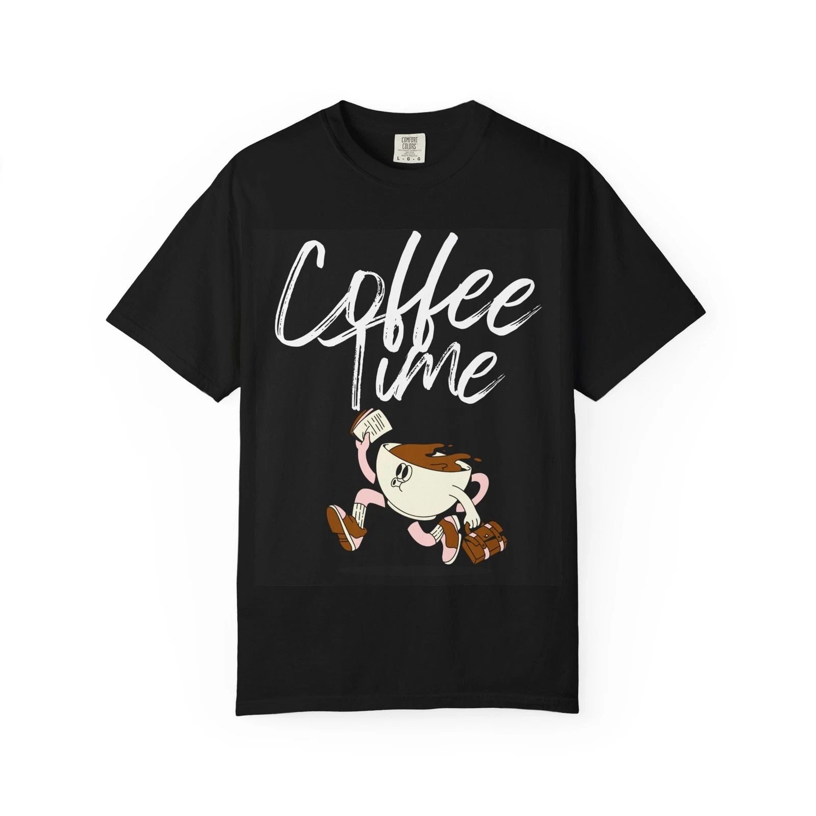Coffee Time T-Shirt - Comfort Colors — Retro Cartoon Coffee Cup Graphic