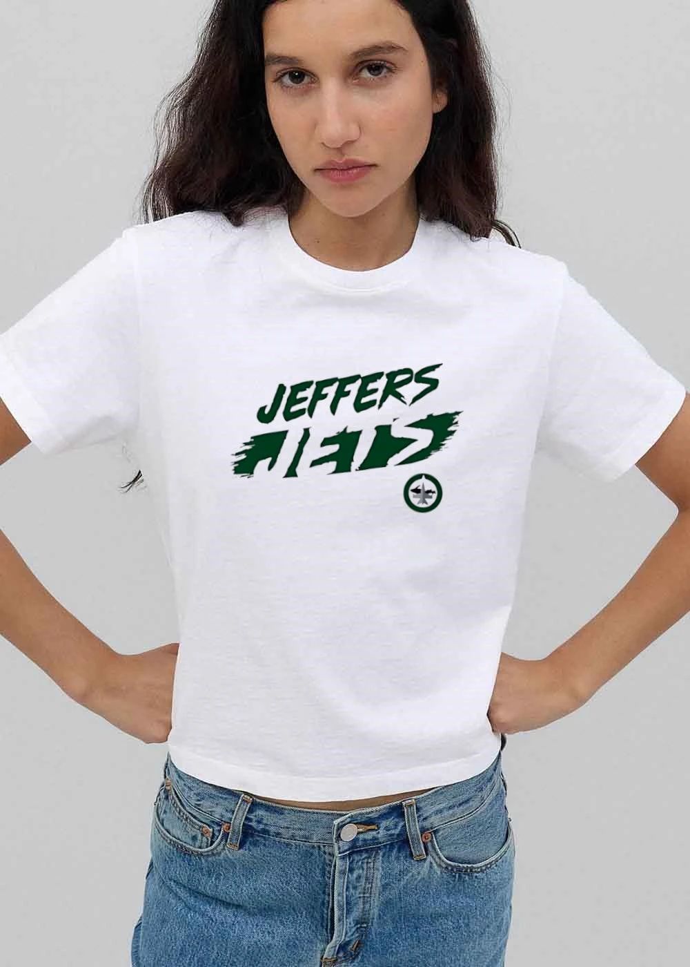 Jeffers Jets Distressed Brush Font Fighter Jet Roundel Logo shirt