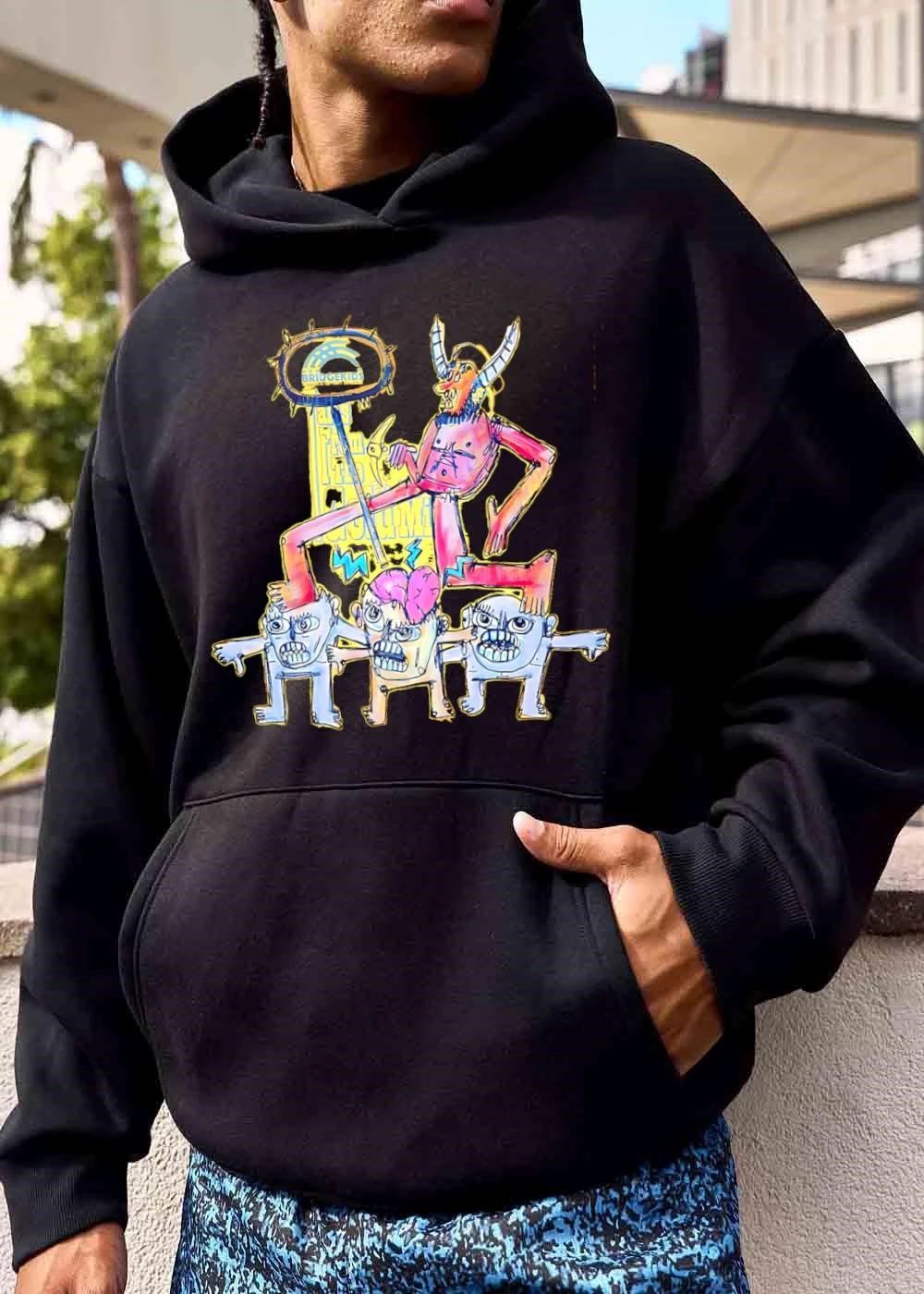 Bridgekids Tales From The Club Godmind Cartoon Horned Demon Monsters Exposed Brain shirt