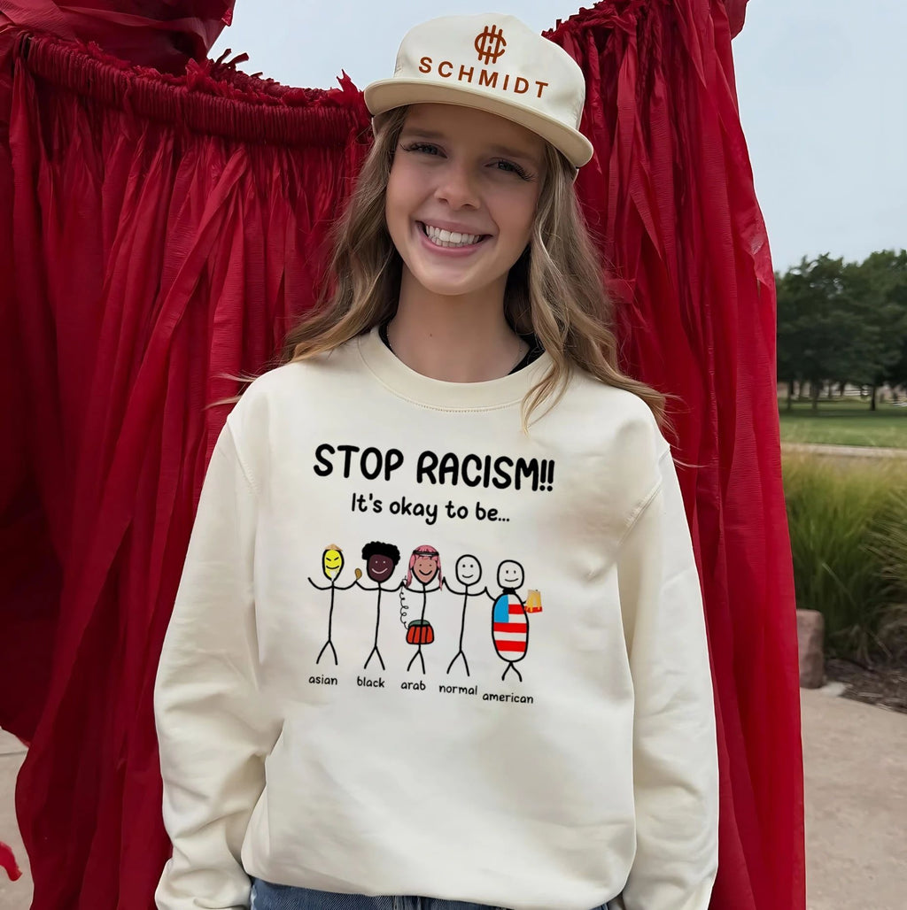 Stop racism it’s okay to be Asian black Arab normal American shirt