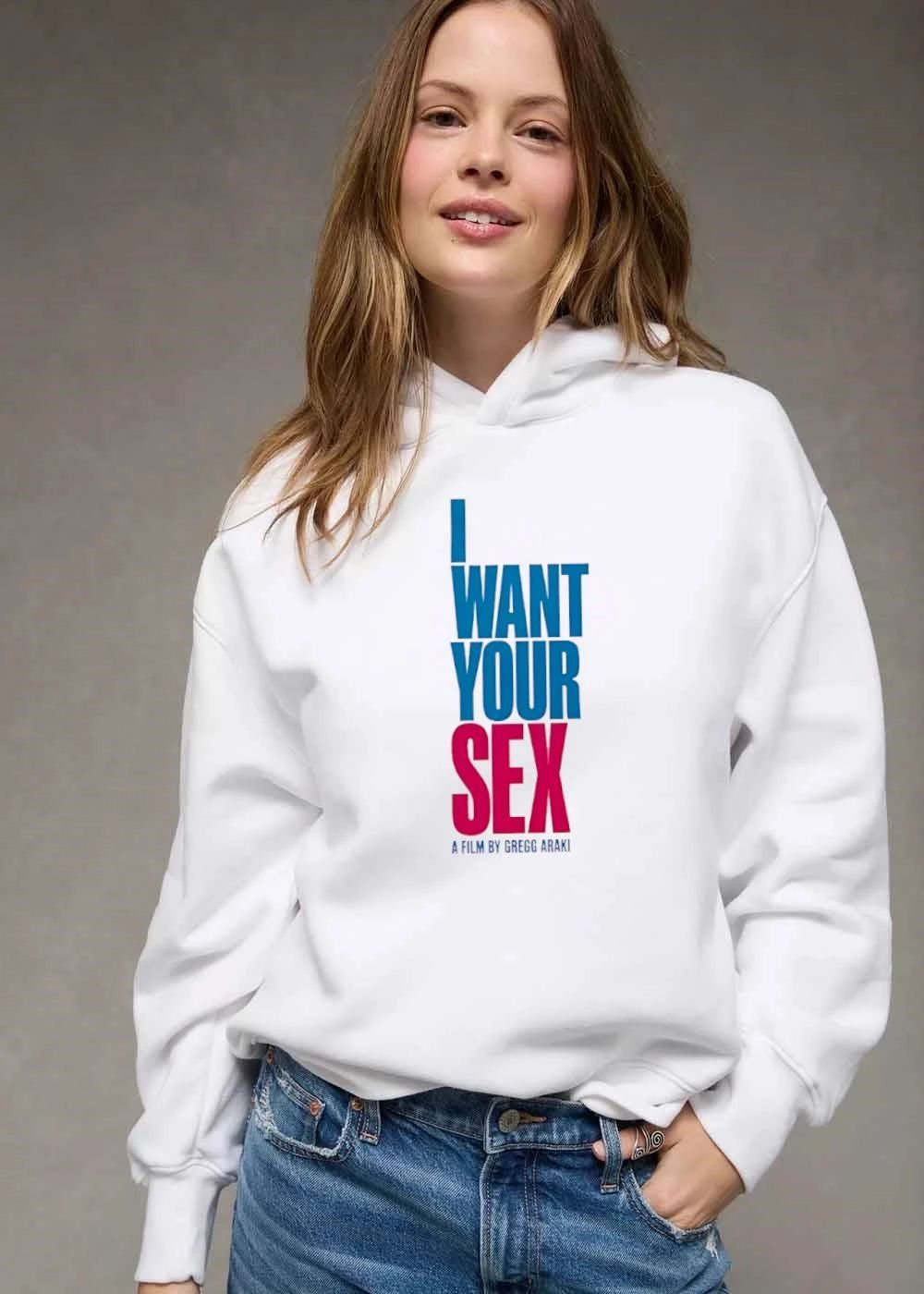 I Want Your Sex A Film By Gregg Araki Stacked Blue Pink Typography shirt