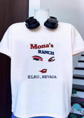 Mona’s Ranch Elko Nevada Eyes Lips Vintage Style Graphic T-Shirt