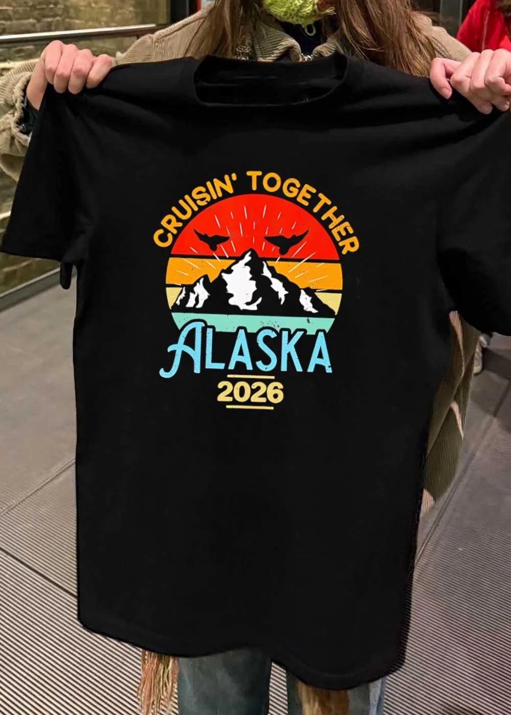 Cruisin Together Alaska 2026 Retro Mountain Travel T-Shirt