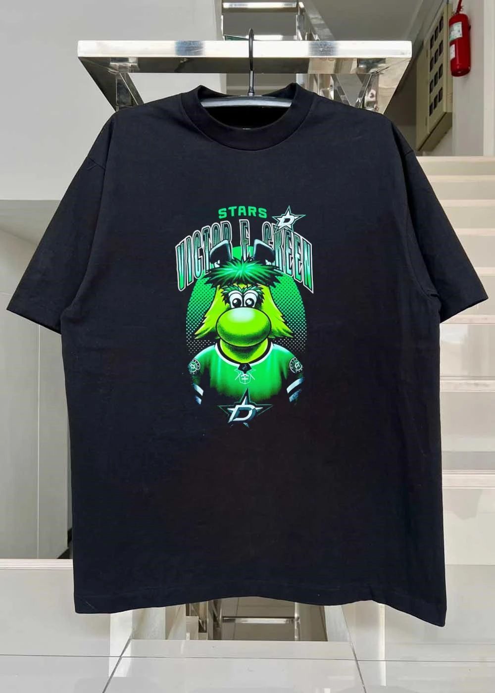 Victor Green Stars Mascot Portrait Victor E Green Dallas Stars T-Shirt