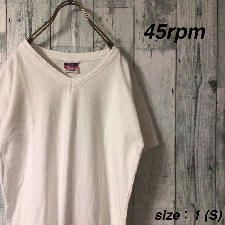 45Rpm Simple V-Neck Shirt T-Shirt Size S 1