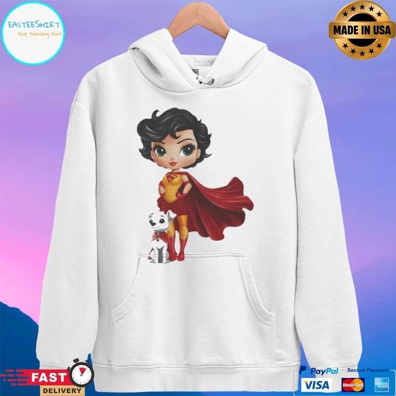 Retro Woman With Dog Super Hero T-shirts