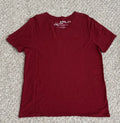 Helix Men’s Large Short Sleeve V-Neck Red Cotton T-shirt Preowned