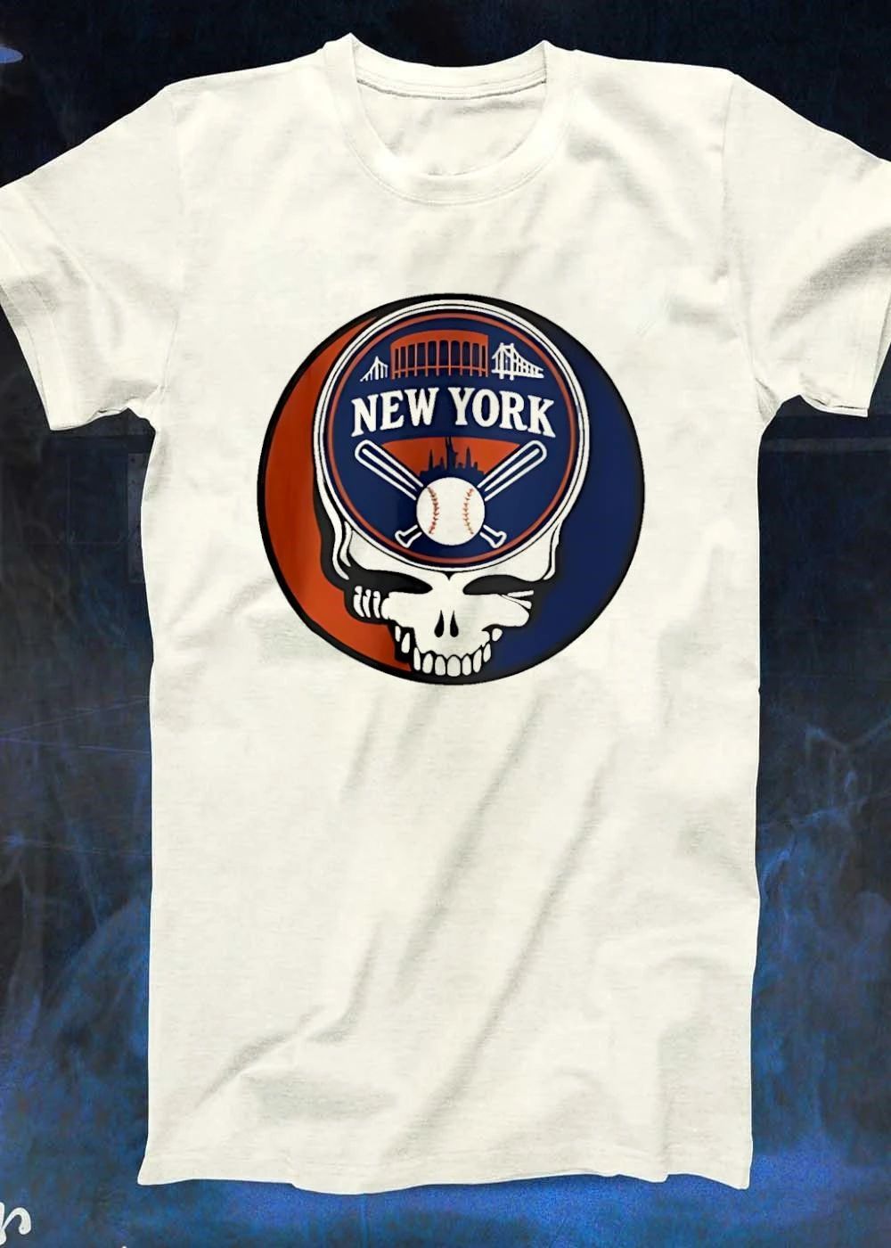 New York Mets Grateful Dead Skull Baseball Fan T-Shirt