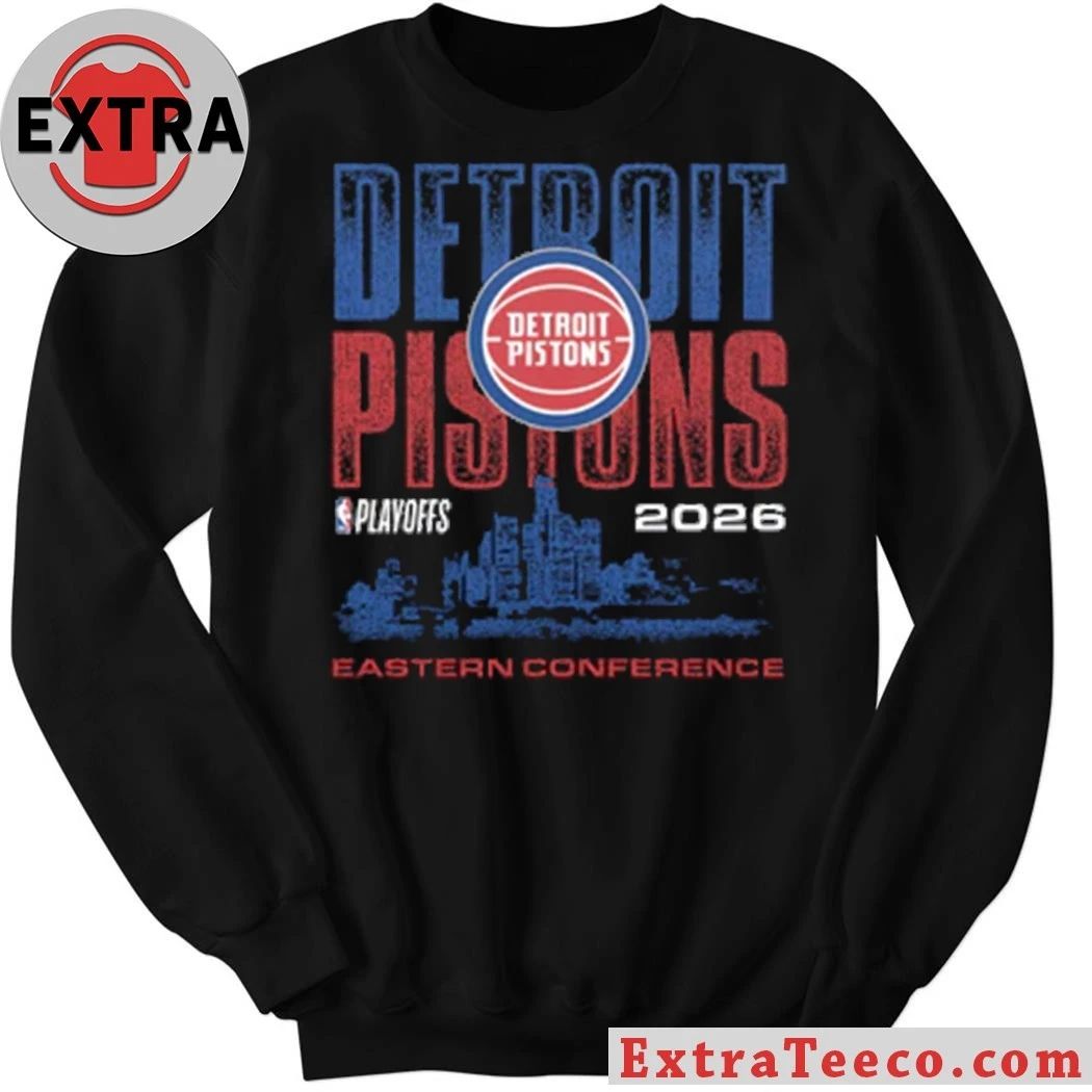 Detroit Pistons Playoffs ’26 Eastern Conference Skyline Logo 2026 T-Shirt