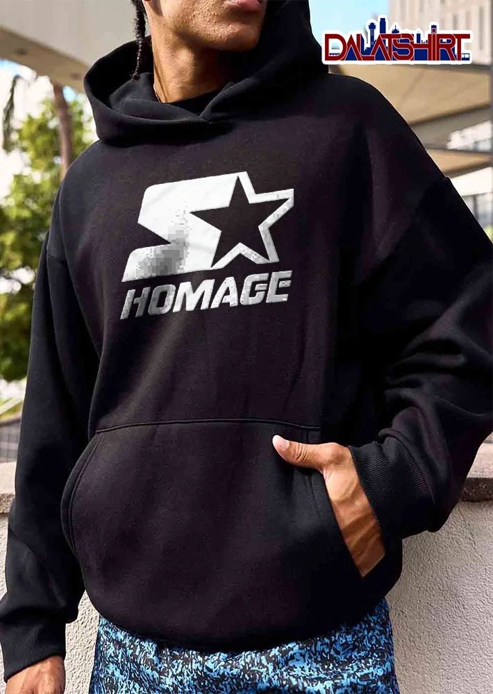 Homage Starter White Marble Texture S Star Cutout Logo Emblem shirt