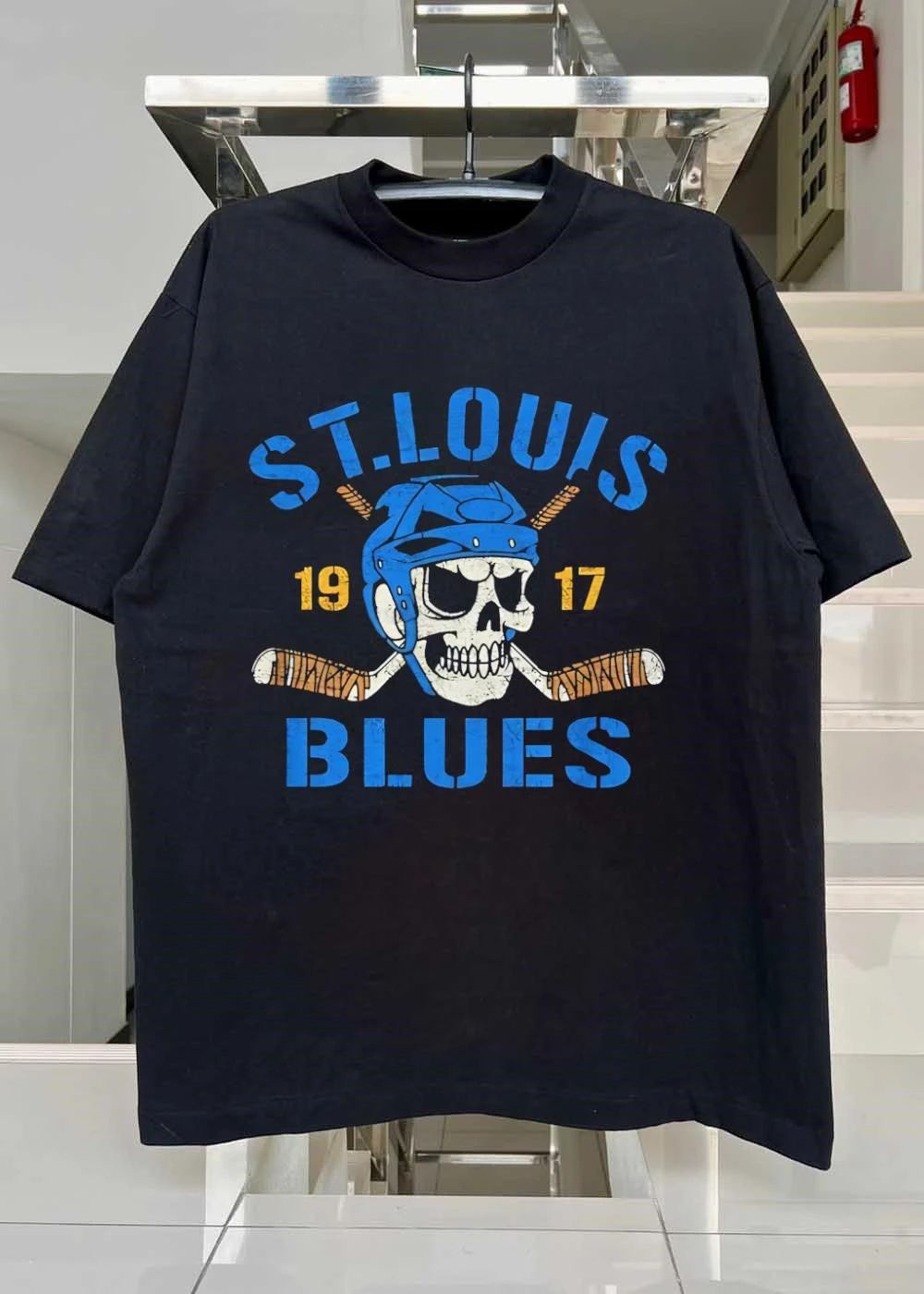 St. Louis Blues Skull Helmet Hockey Stick 19 17 St. Louis Blues shirt