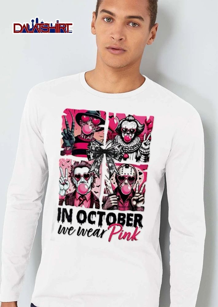 In October We Wear Pink Horror Villains Heart Sunglasses Bubble Gum Black Bow shirt