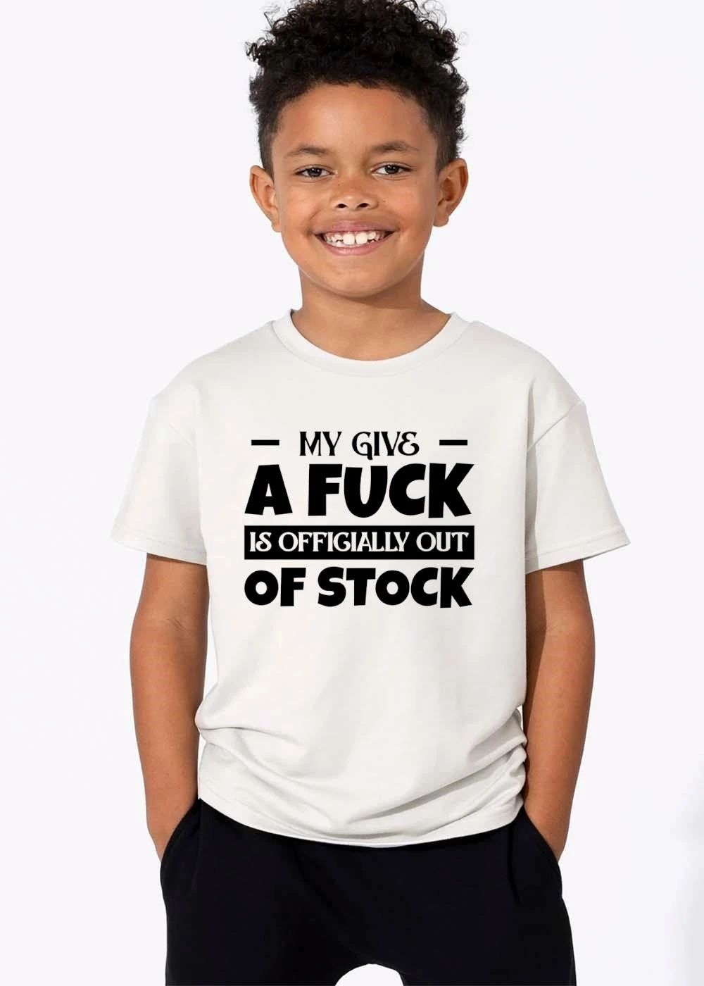 My Give A Fuck Is Officially Out Of Stock Bold Serif Block Text shirt