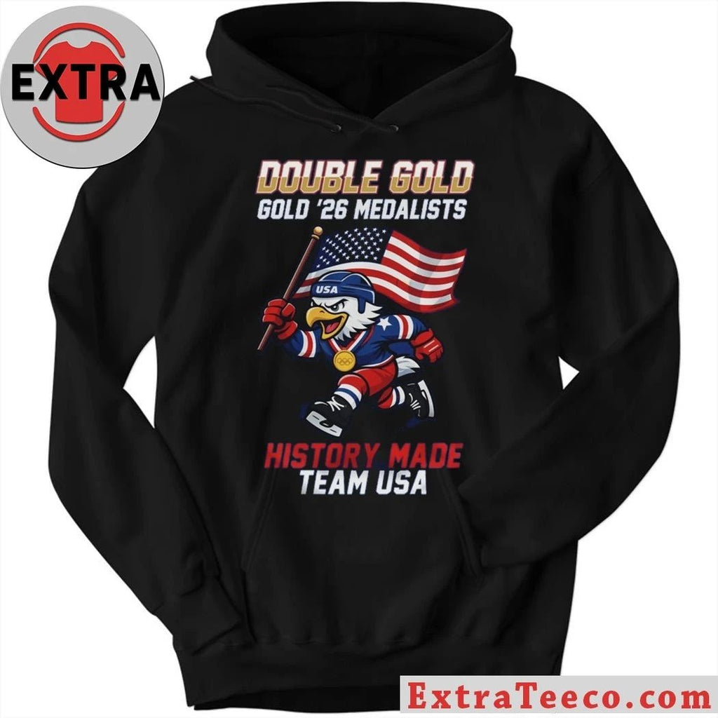 USA Hockey Double Gold 2026 Olympics History Made Team USA Shirt