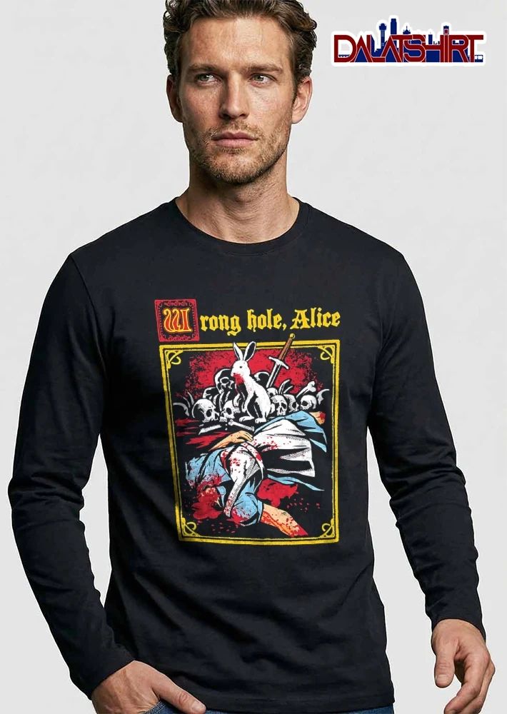 Wrong Hole Alice Killer White Rabbit Pile Of Skulls Bloody Body shirt