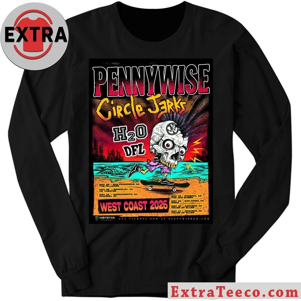 The 2026 West Coast tour of legendary punk rock band Pennywise, featuring special guests Circle Jerks, H2O, and DFL Shirt