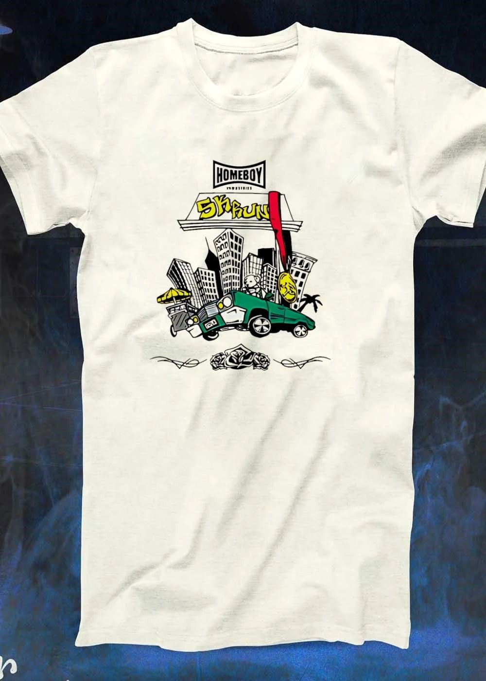 Homeboy Skrun Teddy Bear Driving Sports Car Medal City Streetwear T-Shirt