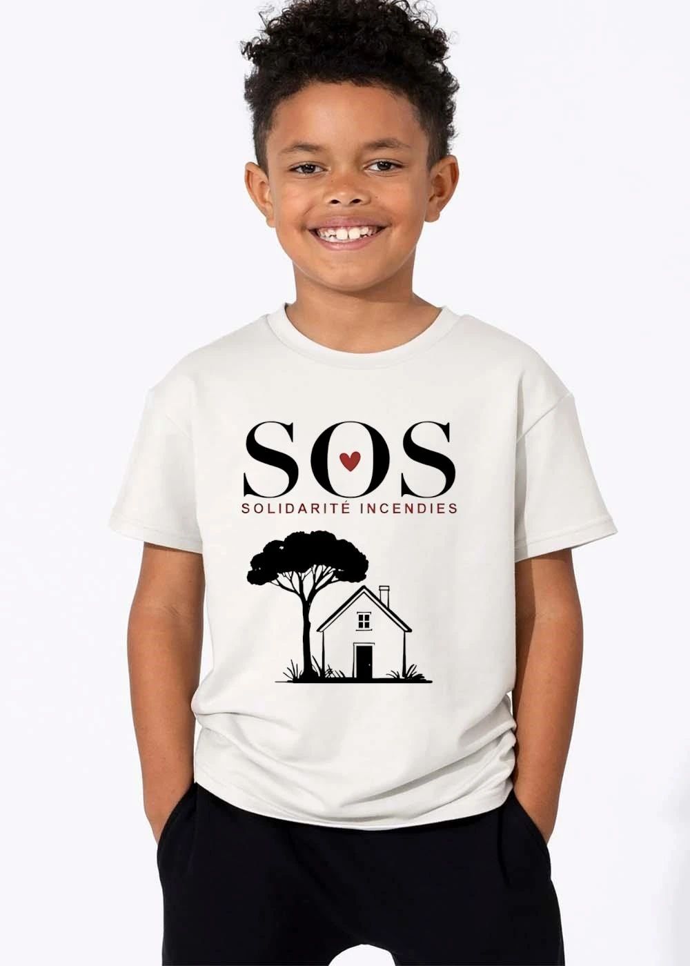 Sos Solidarite Incendies Red Heart Pine Tree House shirt