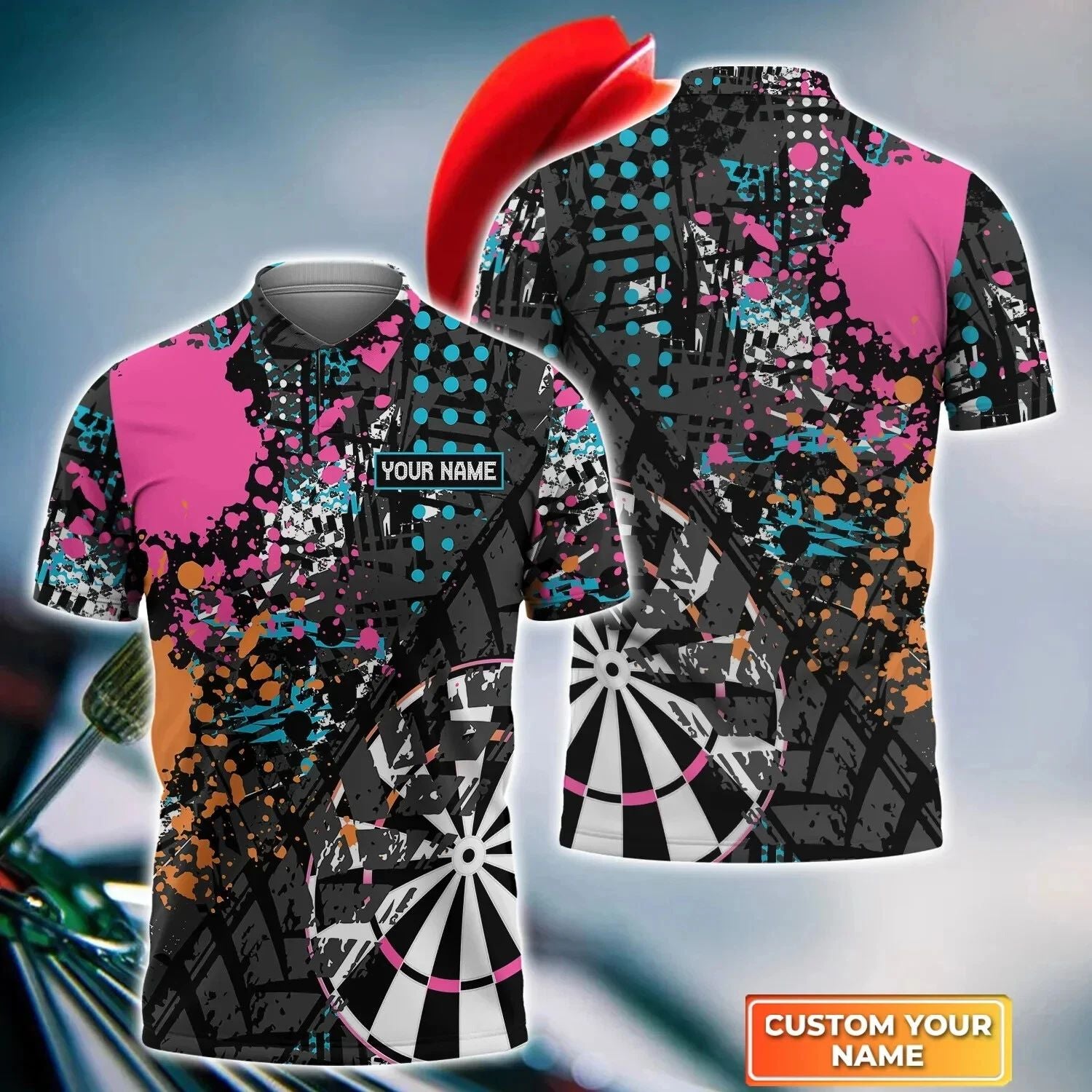Darts Shirt Team Uniform Tattoo Maori Tribal Polo Camo Army