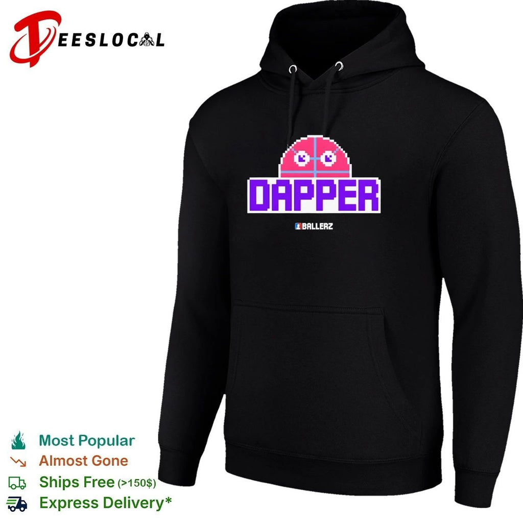 Dapper Ballerz pixel art gaming basketball T-shirt