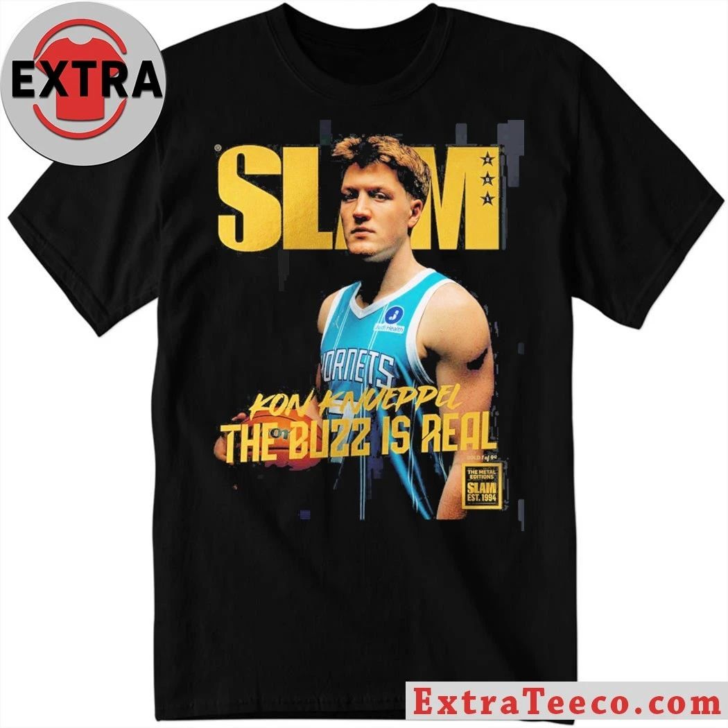 Kon Knueppel Charlotte Hornets SLAM 261 Cover The Buzz Is Real Gold Metal 2026 T-Shirt