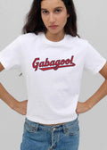 Gabagool Red And Navy Blue Baseball Script Text With Underline Swoosh shirt