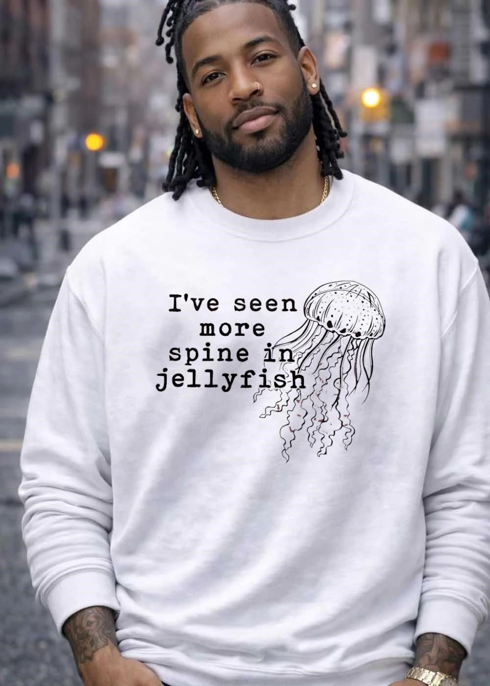 Ive Seen More Spine In Jellyfish Line Art Sea Creature Illustration shirt